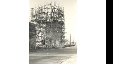 Construcción del tanque de agua de Pilar, en la década del 60..