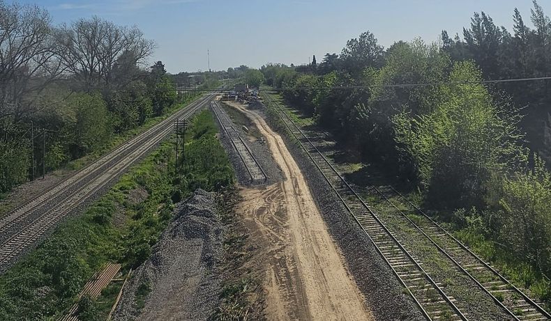 El lugar de la unión de las vías del San Martín y el Sarmiento.