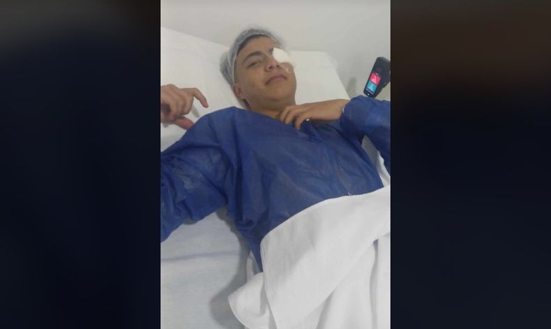 Patricio Ventura, minutos después de la operación.