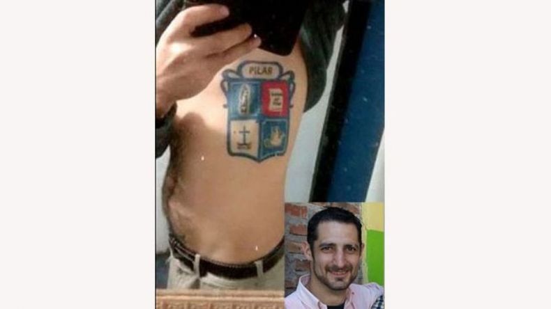 Diego se tatuó el escudo hace 3 años..