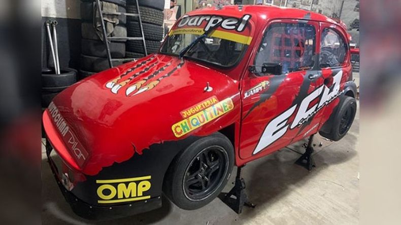 LISTO. El Fiat 600 que manejará Juanpi Marchesse en La Plata..