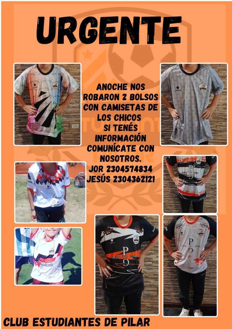 Estudiantes de Pilar pide ayuda para recuperar sus camisetas.