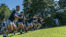 Largada. El entrenamiento en turno mañana de San Lorenzo en Pilar. Foto: Prensa San Lorenzo..