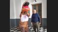 Jorge Ritacco y el dinosaurio de Cáritas Pilar. Jorge Ritacco y el dinosaurio de Cáritas Pilar.