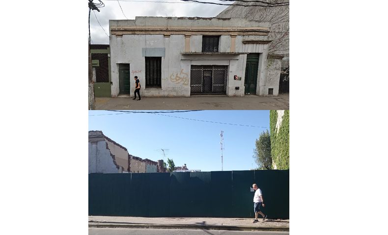 ANTES Y AHORA. La propiedad de Pedro Lagrave al 500 fue demolida.