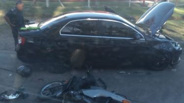 El motociclista fue trasladado al hospital Sanguinetti. .