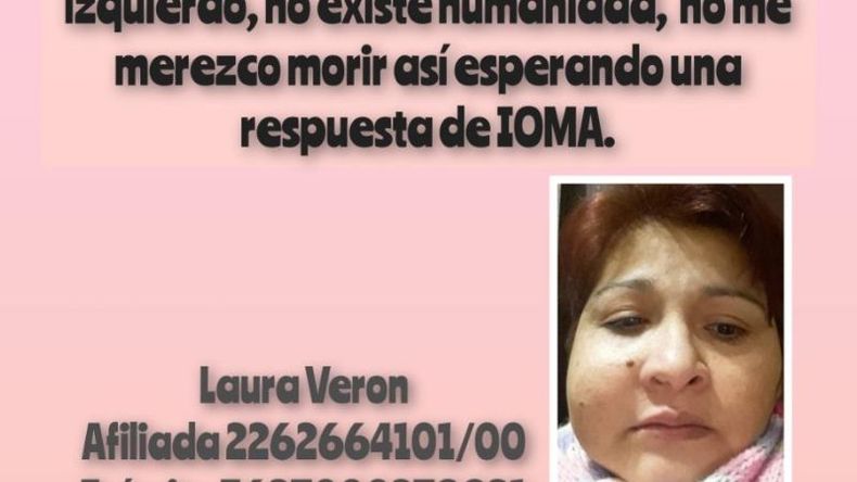 DESESPERADA. El pedido de la mujer a través de las redes sociales. .