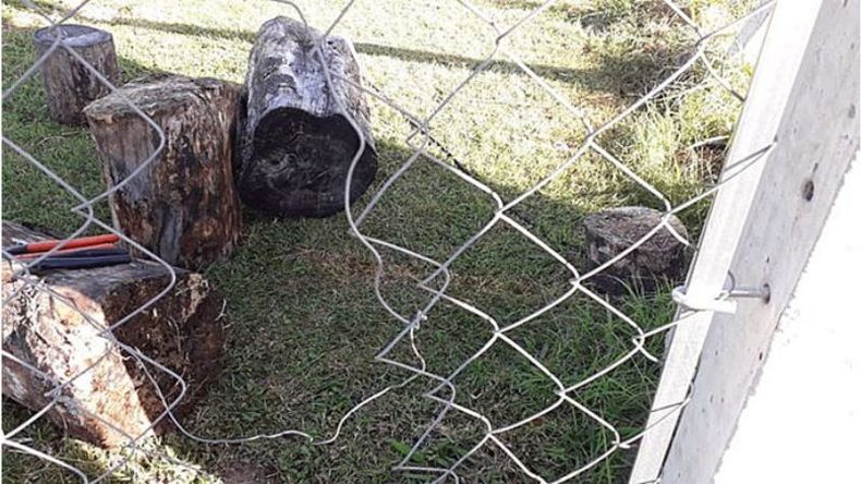 ALAMBRE. Los ladrones intentaron ingresar a otra vivienda..