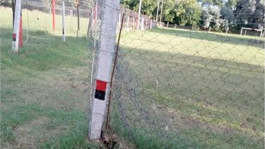 ESTADO. Condiciones en la que está la cancha de baby fútbol del Súper Depor..