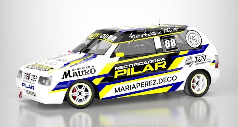 El Fiat Uno número 88 que conducirán Vázquez padre e hijo.