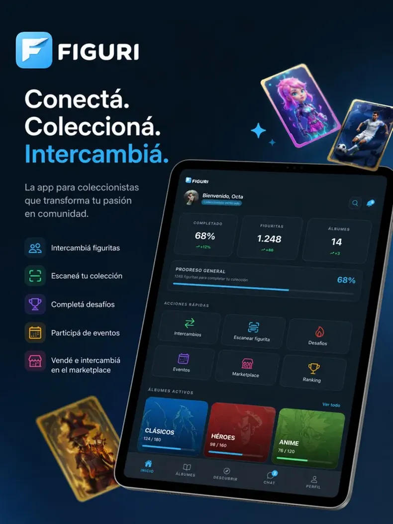 Figuri.App, busca modernizar y facilitar el intercambio de figuritas. (lacapital.com.ar).