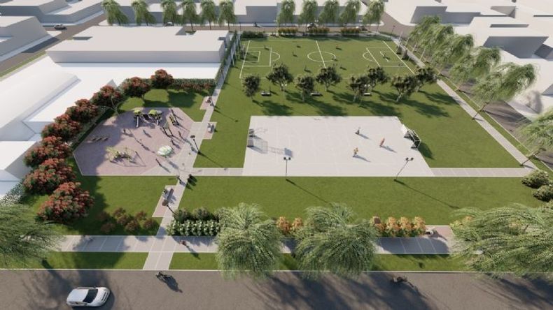 ASÍ SERÁ. Imagen del proyecto de una de las plazas que se reformará y equipará en el barrio Monterrey..