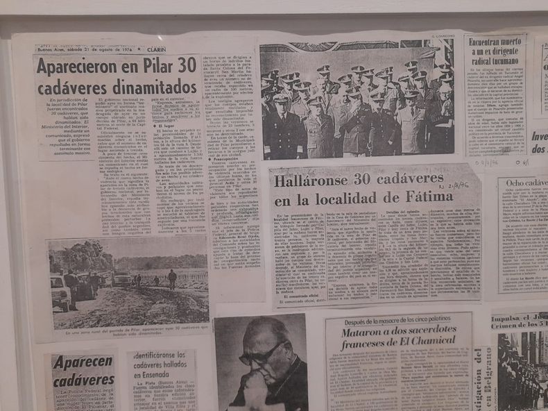 RECORTES. Detalle de la obra de León Ferrari que recuerda el horror de Fátima.