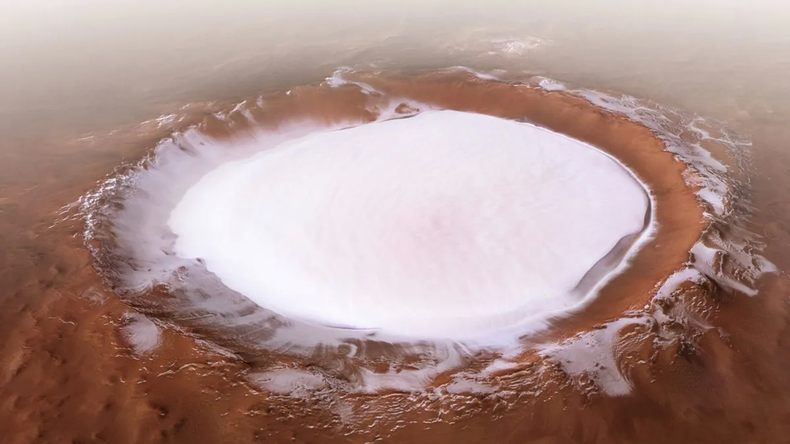 Cráter Korolev, en Marte. El planeta tiene agua congelada en los polos. (El Universo)..webp