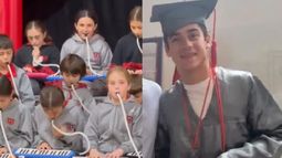 Los alumnos del Colegio del Pilar interpretaron la canción de F1 para Franco Colapinto, egresado de la entidad.