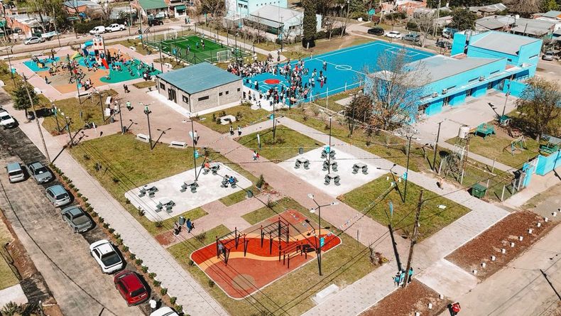 EQUIPADA. La nueva plaza de Río Lujan tiene juegos y equipamiento para los vecinos.