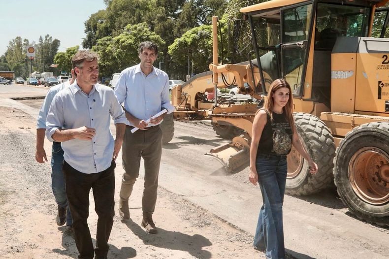 RUTA 8 Achval recorri la obra junto a Laurent tapado Bonfante y Peralta