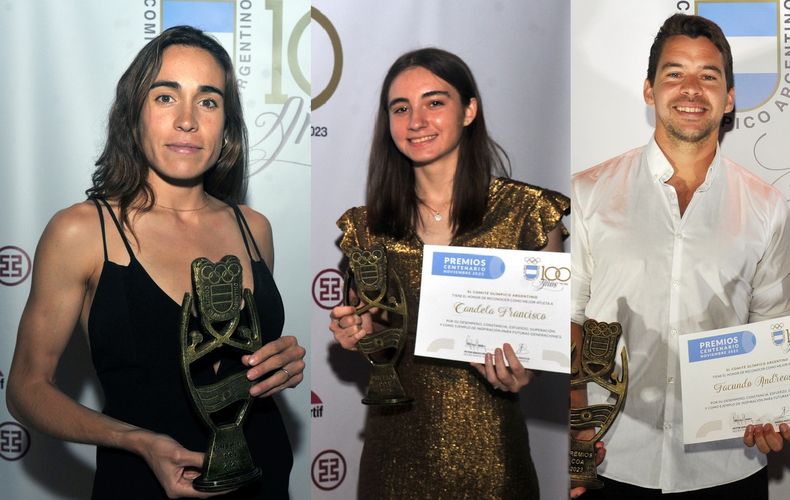 Belén Casetta, Candela Francisco y Facundo Andreasen, tres de los galardonados por el COA.