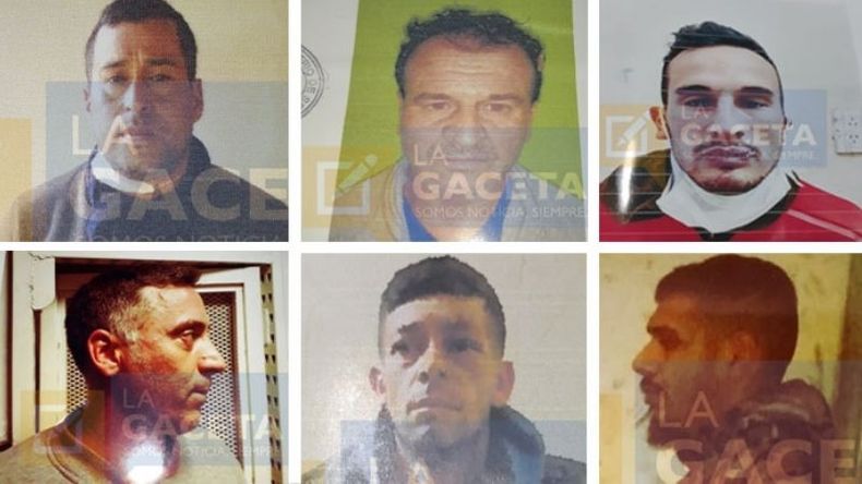Los seis prófugos (fotos: La Gaceta de Exaltación)..