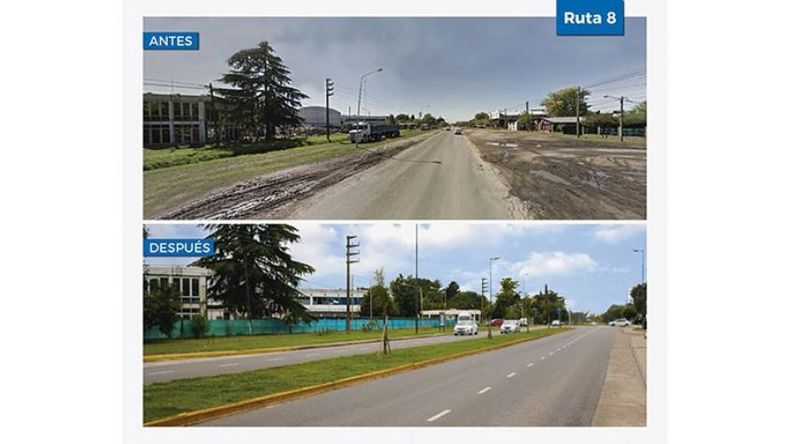 ANTES Y DESPUÉS. La ruta 8, las fotos elegidas por Ducoté..