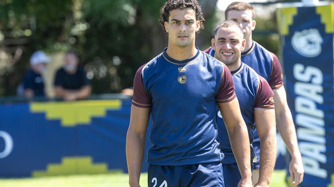 Pérez Rachel en el entrenamiento de Pampas previo al clásico con Dogos XV.