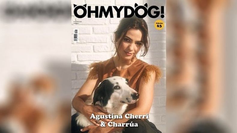 Primera plana. Charrúa, la mascota de la actriz Agustina Cherri, debutó ante los flashes. Junto a su dueña, fue portada de la revista Ohmydog donde los mejores amigos del hombre son los protagonistas. .