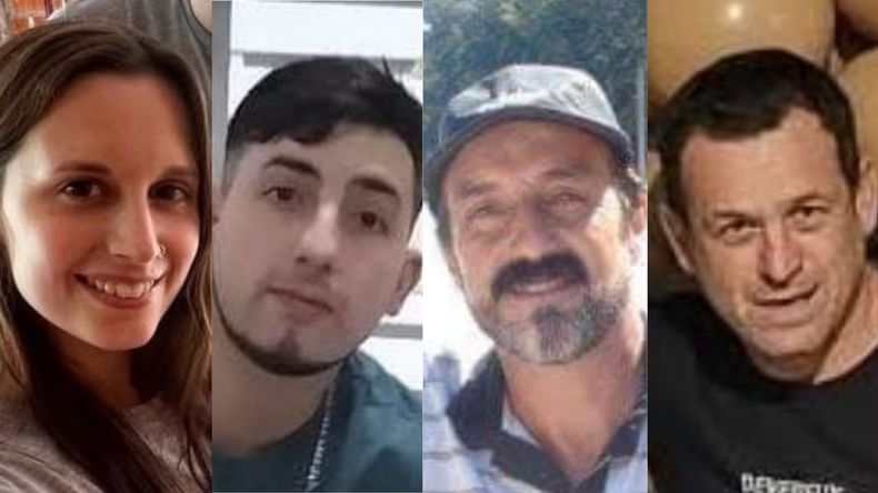 BUSCADOS. Agustina Atrio, Matías Atrio, Walter Atrio y Néstor Rebottaro.