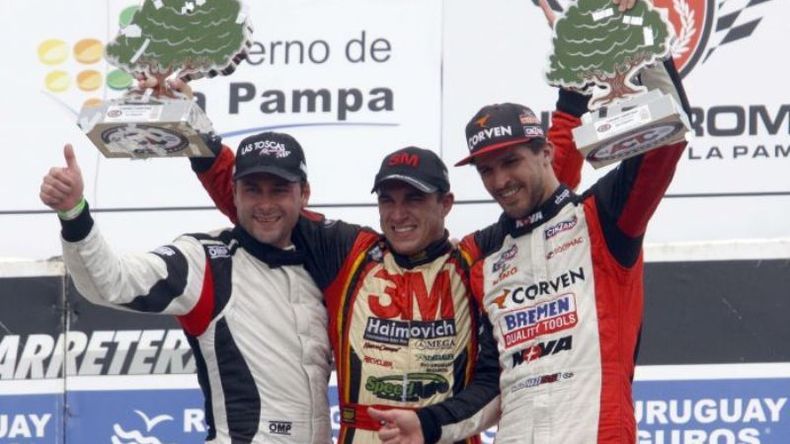 Ledesma, Werner y Rossi. El podio de Toay. .