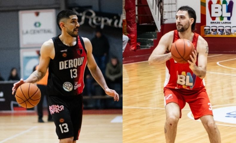 El{ias Iñiguez (Derqui) y Alejandro Irigoyen (Sportivo).