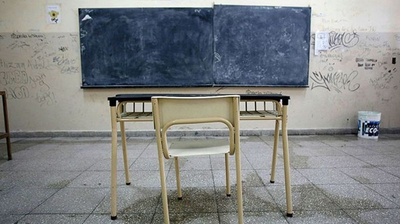 VACÍO. Las aulas volverán a quedar sin actividad hoy en las escuelas públicas. .