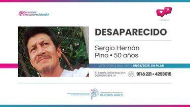 Sergio Pino es intensamente buscado desde el 1° de este mes.
