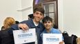 DESTACADOS. Joaquín Amor, jugador de la reserva de River, y Camilo Martínez, campeón del mundo con el seleccionado de básquet de jóvenes con síndrome de down.&nbsp;