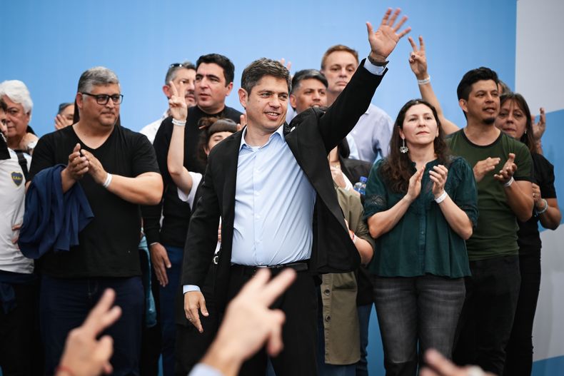 Axel Kicillof, en el camping que la UOM tiene en Manuel Alberti.