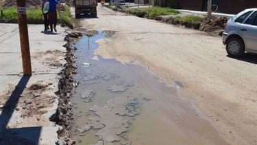 A MEDIAS. Prometen que la obra de la calle Eva Perón finalizará esta semana..