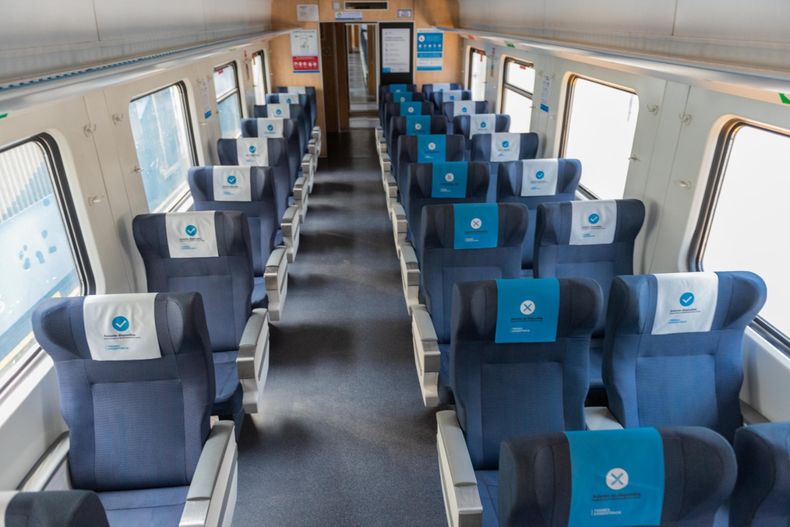 TODO LISTO. Los vagones en los que la gente podrá hacer el viaje.