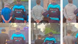 Los seis menores detenidos por la policía en Pilar. Los seis menores detenidos por la policía en Pilar.