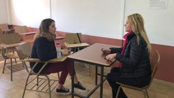 Con María Laura Perez Grass, Coordinadora de la Facultad de Filosofía, Letras y Estudios Orientales..