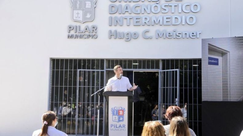 MEISNER. Achával, durante el acto de inauguración de la Unidad de Diagnóstico, esta mañana en Derqui..