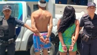 La pareja detenida tras el robo del vehículo en Manuel Alberti.