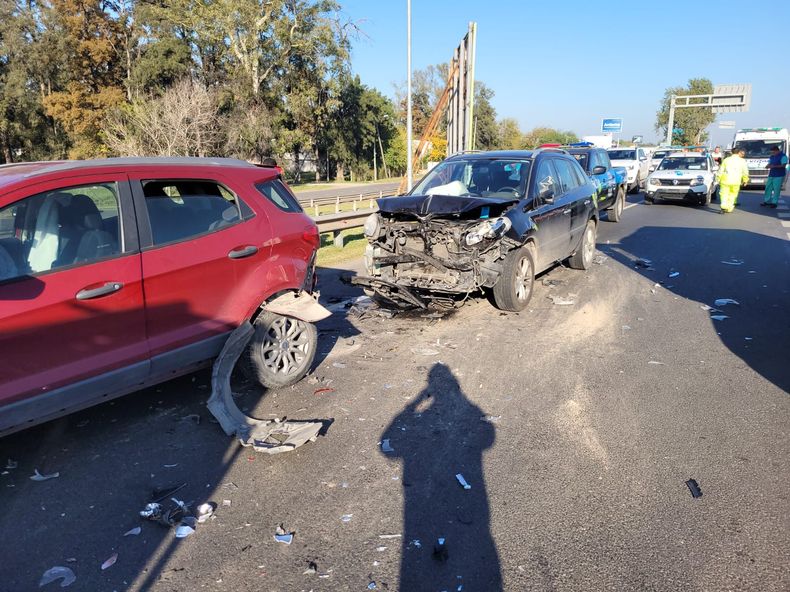 El choque múltiple generó demoras en el Km. 50 de la Panamericana, mano a CABA.&nbsp;