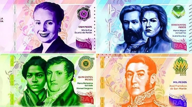 CAMBIO. Los nuevos billetes reemplazarán las ilustraciones de animales con próceres y heroínas..